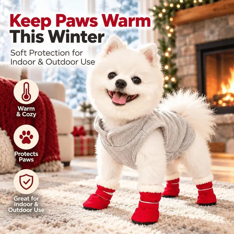 Soft Velvet Puppy Booties, Warm Non-Slip Paw Covers for Small Dogs 🐾