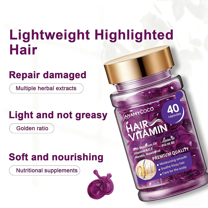 Hair Vitamin Capsules Infused with Violet Vitamins & Argan Oil,40 Capsules💜