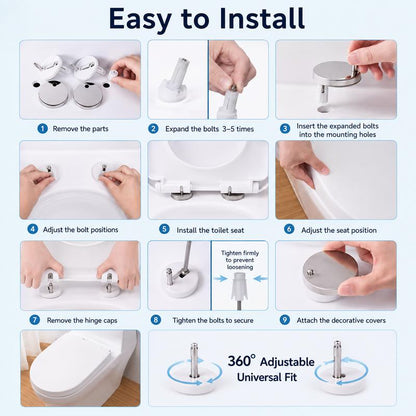 2 Counts, Universal Toilet Seat Expansion Screw Bolts, Thickened Stainless Steel🔩