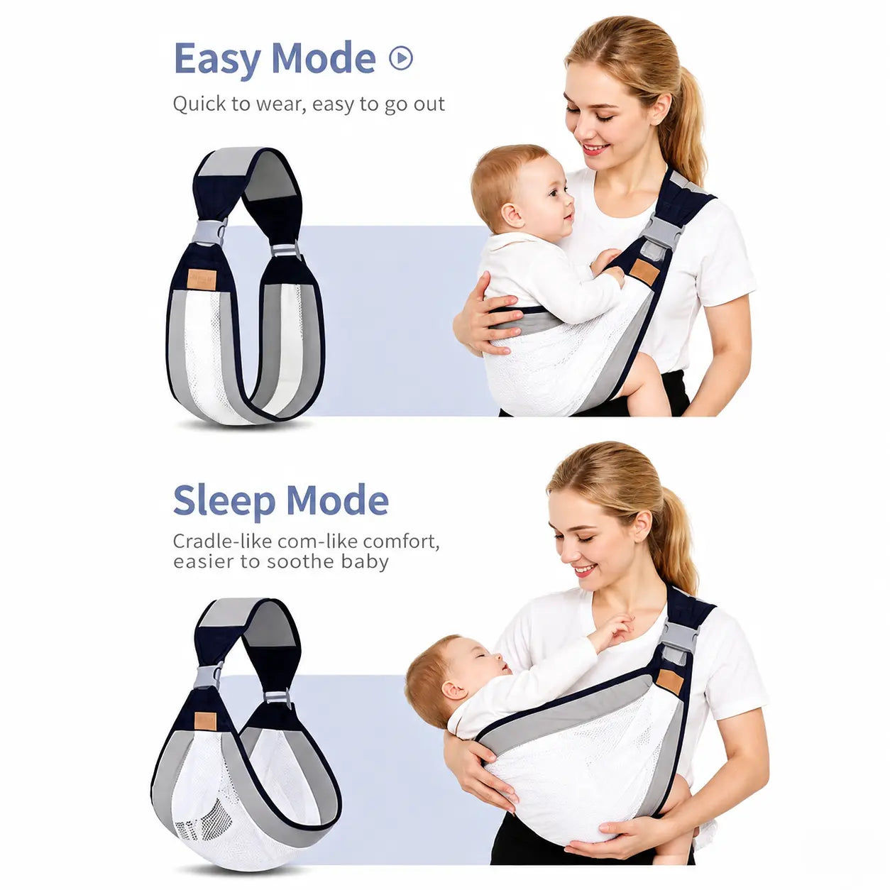 Adjustable single-shoulder portable strap | Lightweight and breathable mesh hip strap🧸