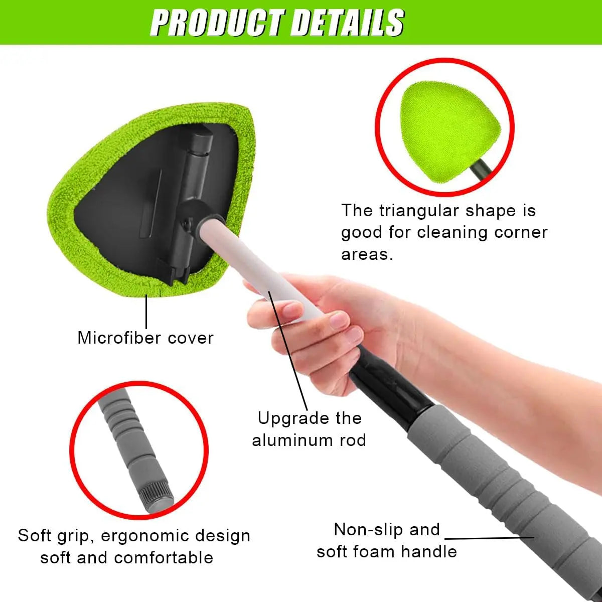 9PCS Car Window Cleaner Kit Extendable Handle Windshield Cleaning Tool 🚗