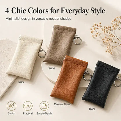 Soft PU Leather Sunglasses Pouch Elastic Opening Eyeglasses Bag 🕶️