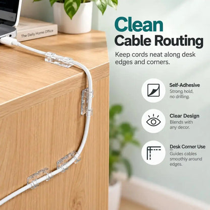 40Pcs Self-Adhesive Cable Clips, Space-Saving Wire Cord Organizer