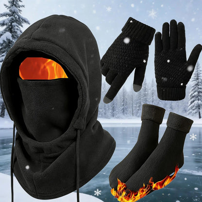 Unisex Adult 3-4 Piece Plain Winter Warm Multi-Pieces Outdoor Wear Set🧥