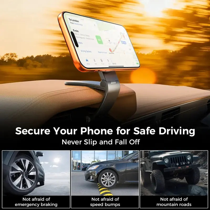 Magnetic Car Phone Holder | Dashboard & Sun Visor Foldable Mount📱