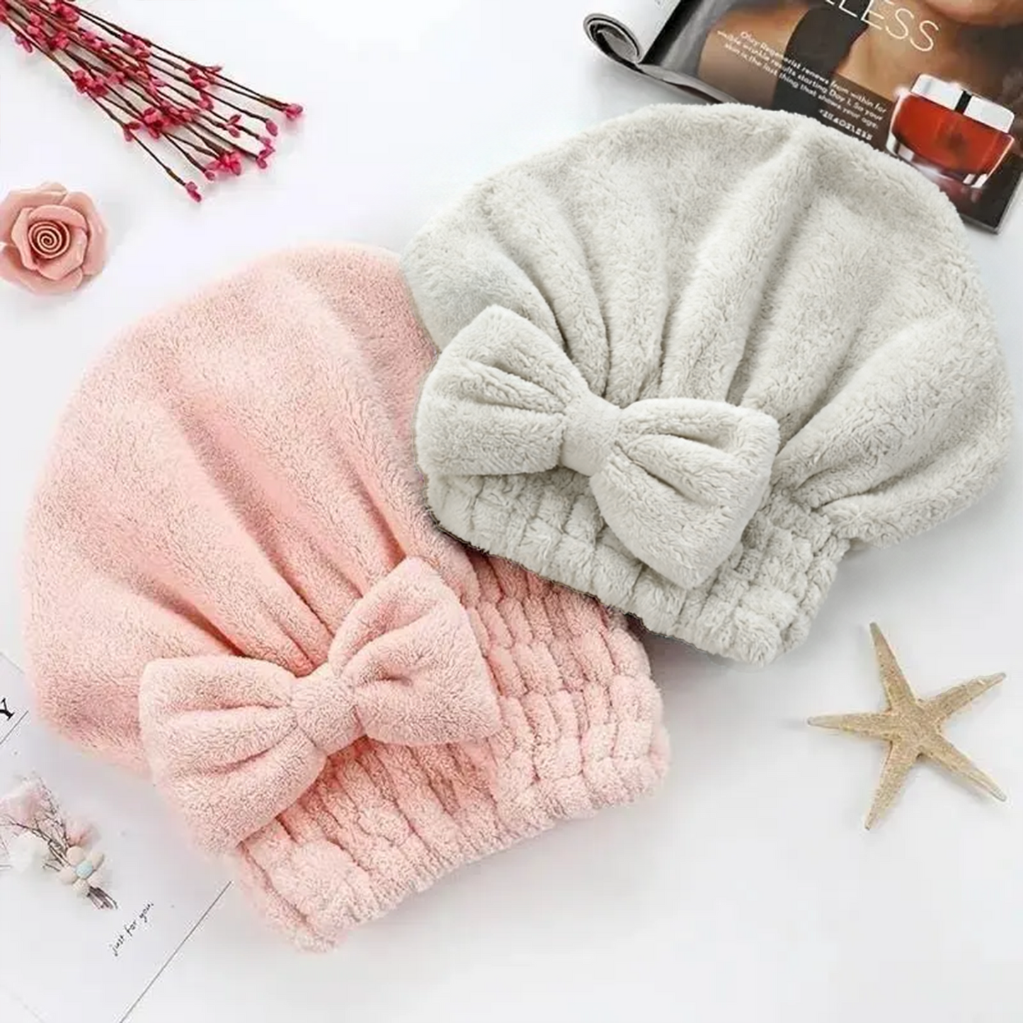 Soft Reusable Hair Wrap With Bow Decor 2PCS🧖