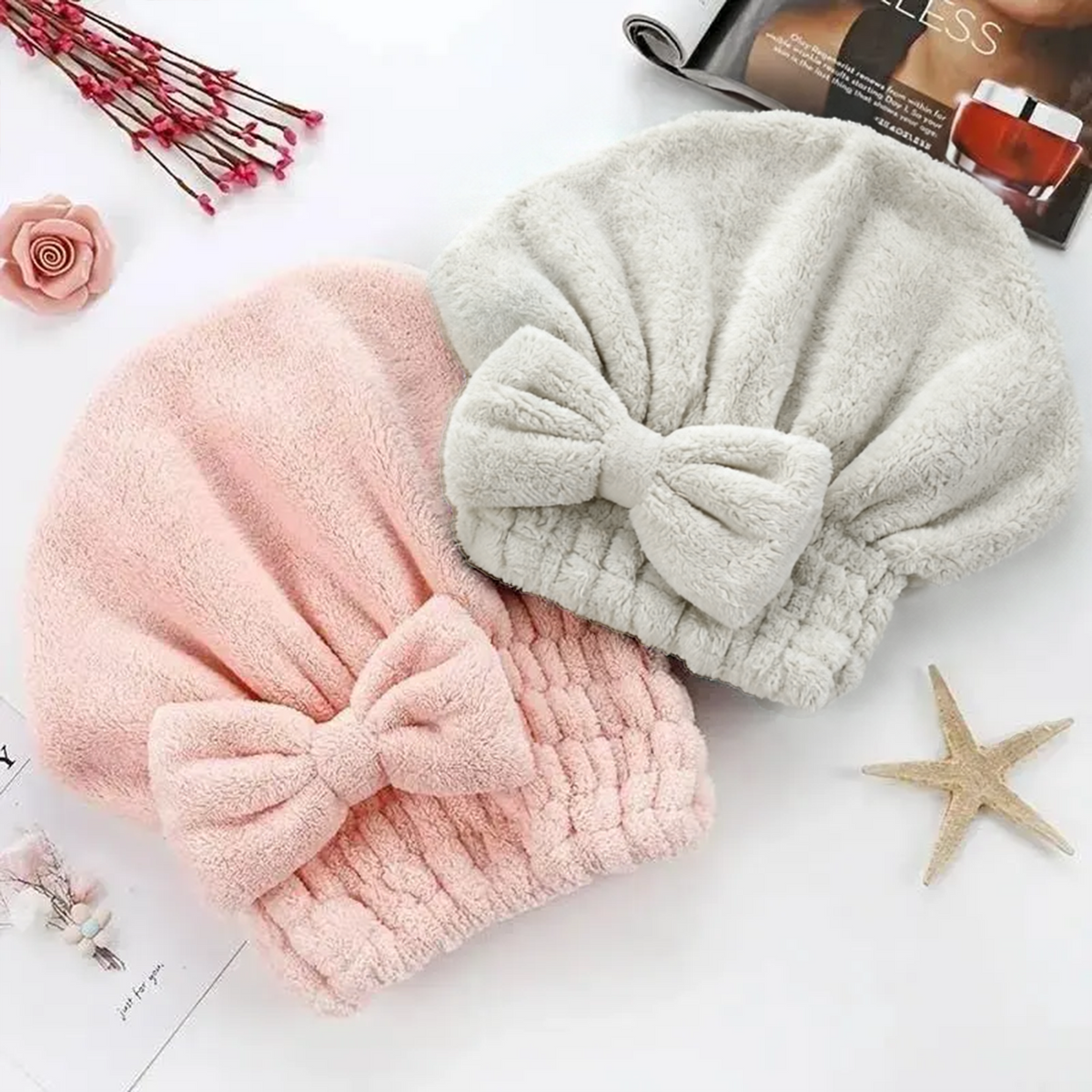 Soft Reusable Hair Wrap With Bow Decor 2PCS🧖