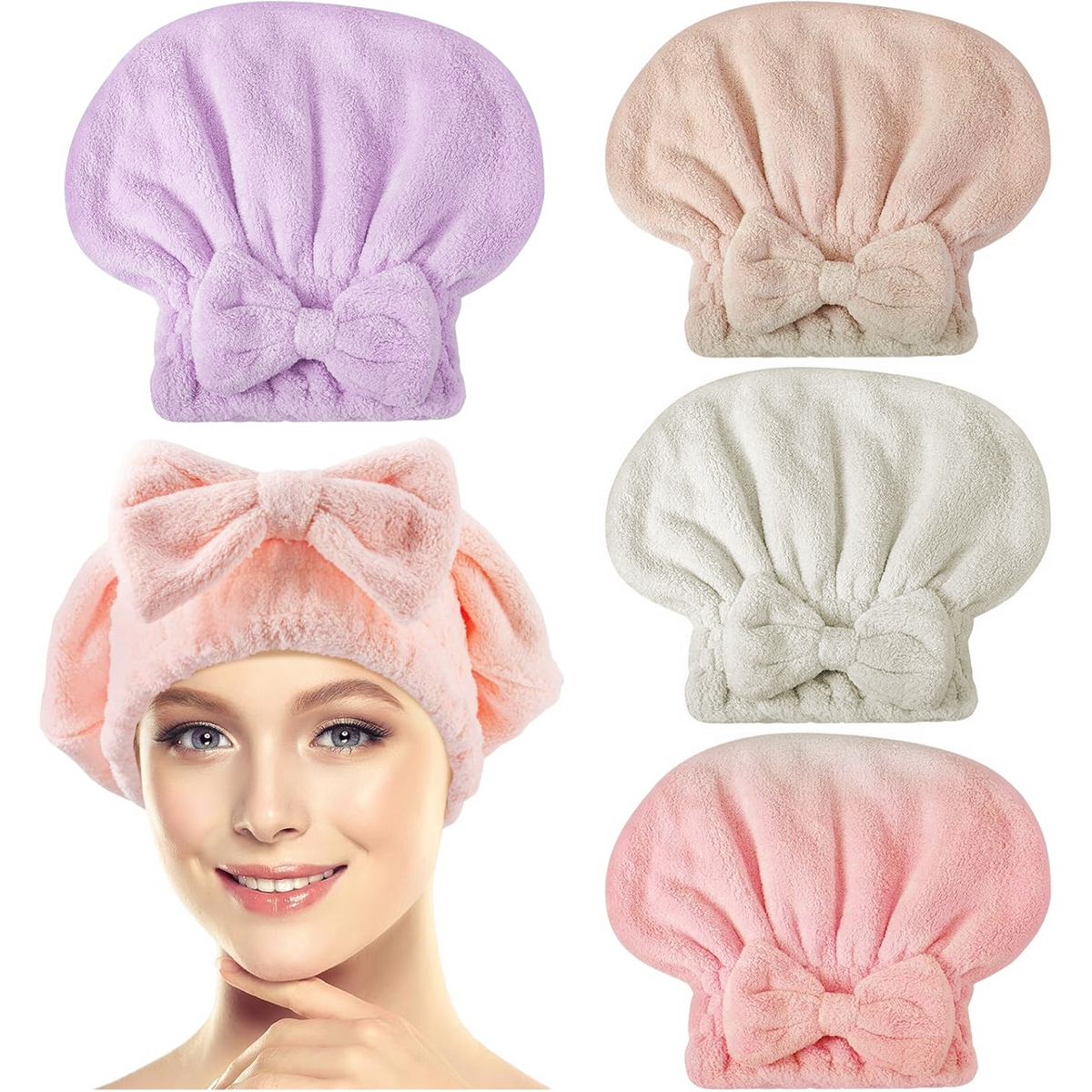 Soft Reusable Hair Wrap With Bow Decor 2PCS🧖