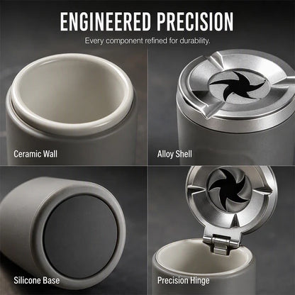 Rotating Sealed Lid Car Ashtray Odor Resistant Auto Cigarette Ashtray Fits Vehicle Cup Holder🌸