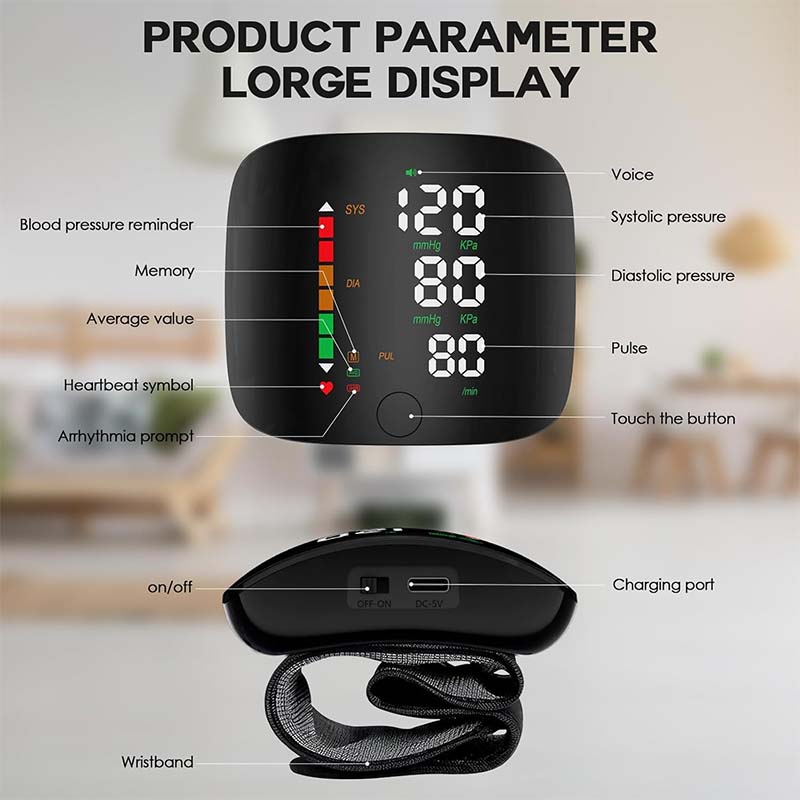 Automatic Wrist Blood Pressure Monitor, Accurate Health Monitoring✨
