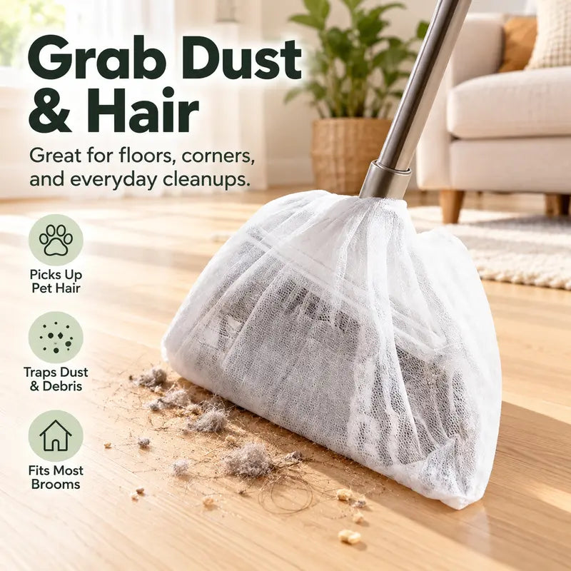 Disposable broom cleaning cover