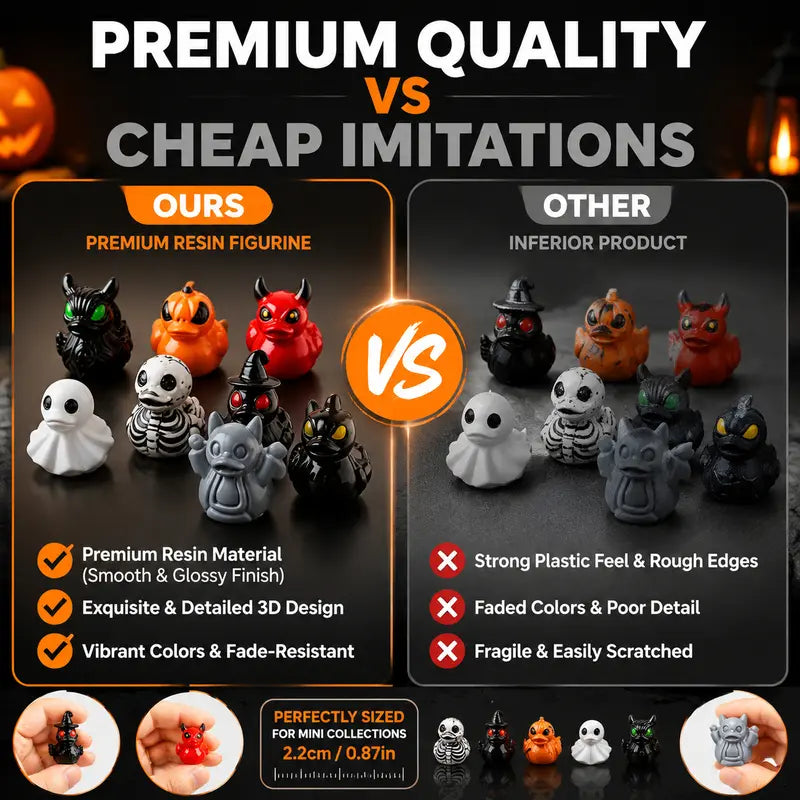 Mini Devil Ghost Skull Resin Ducks, Cute Spooky Desktop Decor, Creative Desktop Ornament🎃