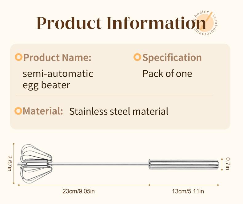 2 PCS Rustproof Hand Push Whisk For Baking & Daily Drinks✨