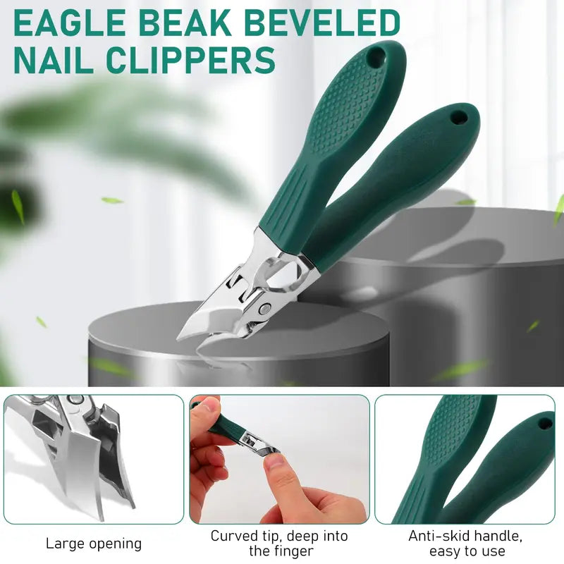 Three-Piece Set of Beak-Shaped Nail Clippers with Ergonomic Design