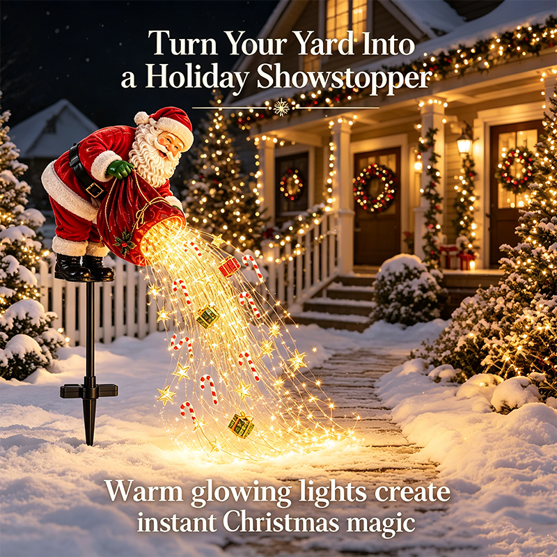🎅 Santa’s Magic Pour – Flowing LED Christmas Garden Light 🎁