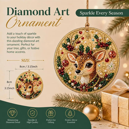 6Pcs/12Pcs Christmas DIY Diamond Painting Ornaments Kit, Xmas Tree Hanging Pendant🎄