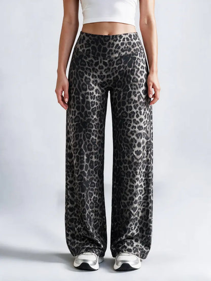 Women’s Light Simple Leopard-Print Wide-Leg Pants ✨