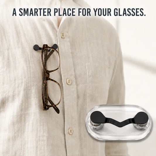 Magnetic Glasses Holder - Premium Strength Magnetic Hold - Fits All Frames👓