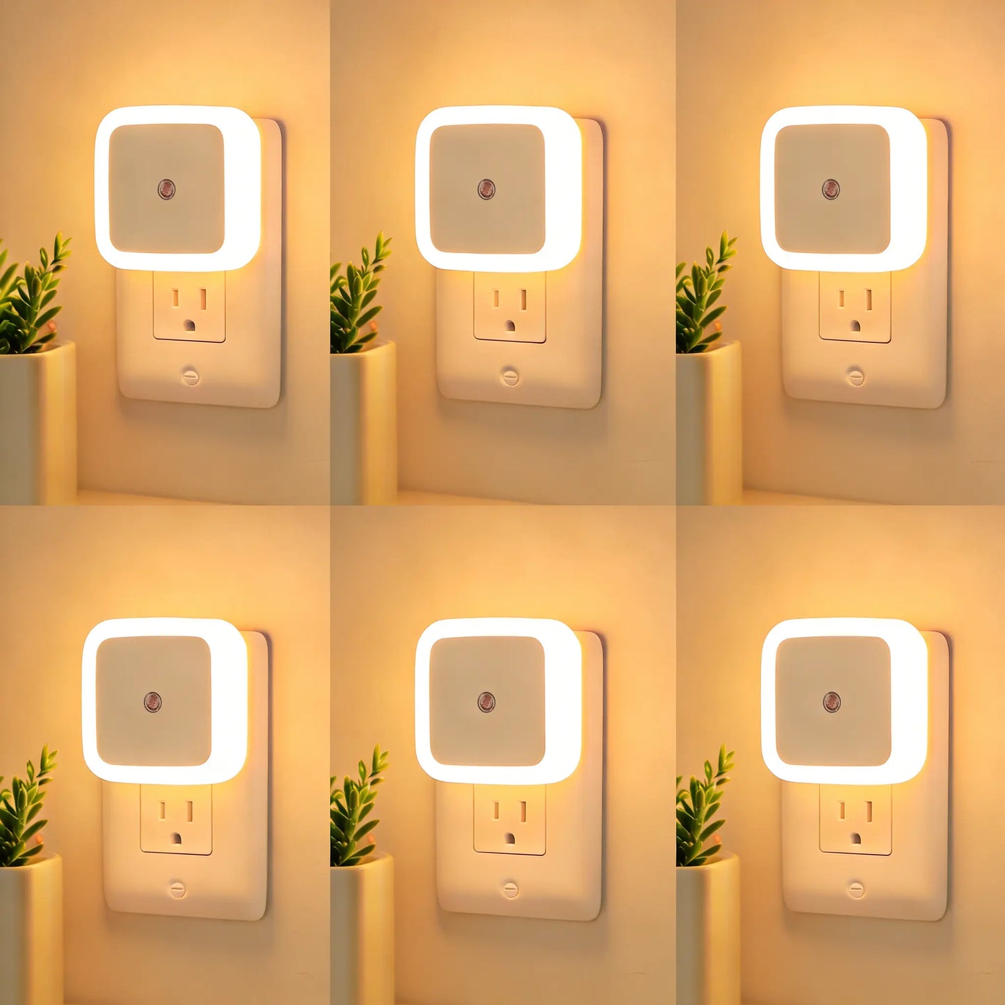 6‑Pack Compact Ultra‑Energy‑Saving Smart LED Night Lights💡