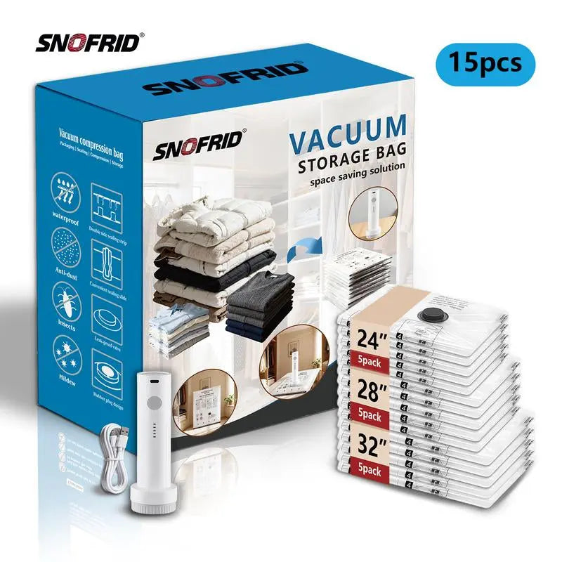 Cordless Travel Vacuum Storage Compression BagSet 7PCS