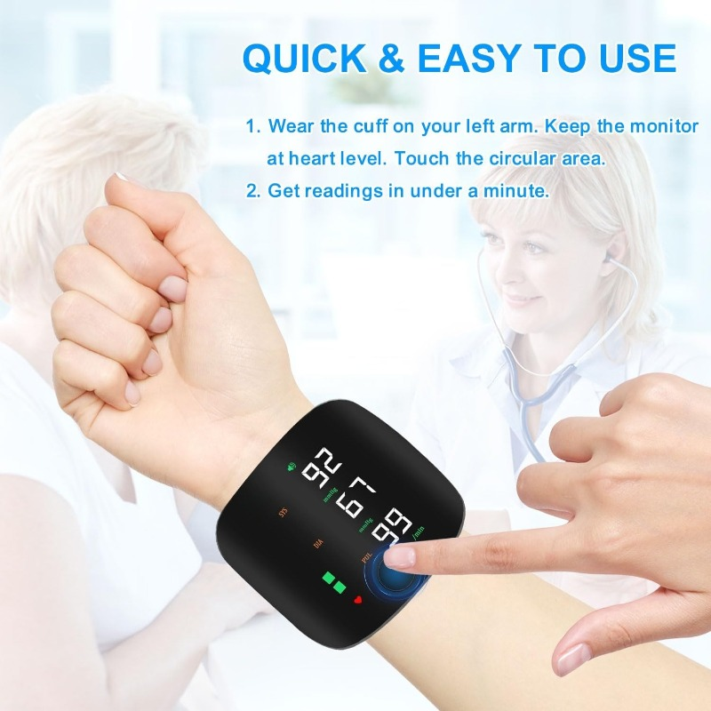 Automatic Wrist Blood Pressure Monitor, Accurate Health Monitoring✨