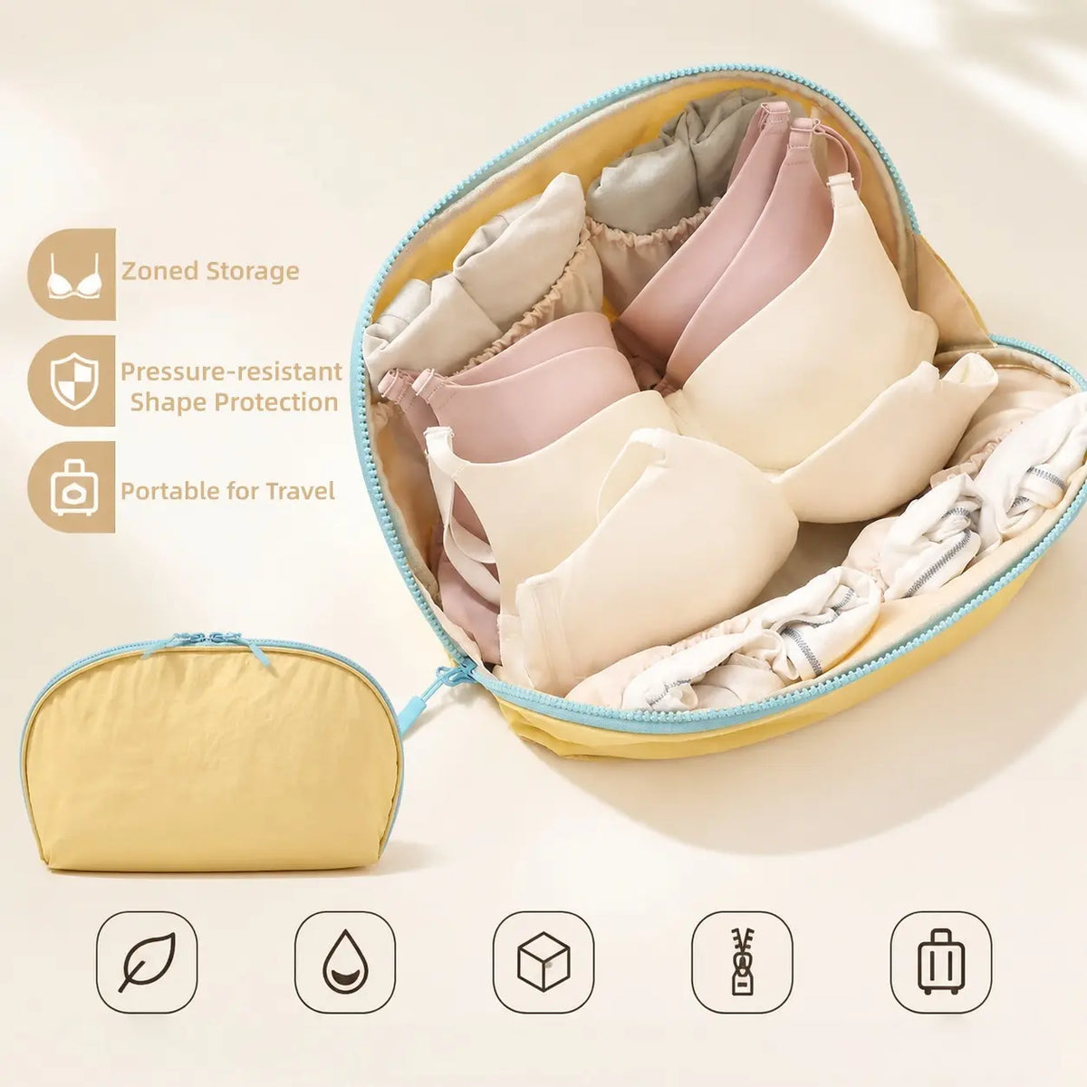 3-in-1 Travel Underwear Storage Bag | Bra Panties Socks Organizer Pouch 🧳