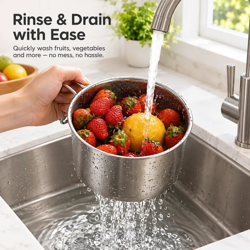 Stainless Steel Sink Hanging Drain Basket, with Handle Fast Draining🚰