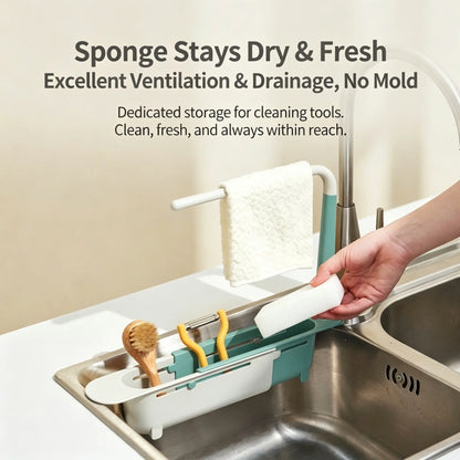 Expandable Sink Organizer Shelf - Waterproof Plastic Rack with No Mold Growth🛁