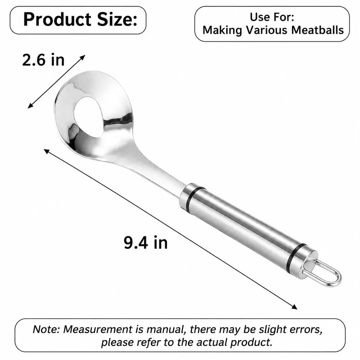 Stainless Steel Meatball Maker Spoon, Non‑Stick Meat Ball Extrusion Scoop 🍲
