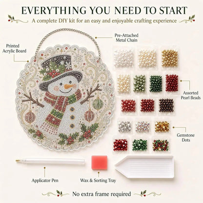 Christmas Pearl Diamond Painting Suncatcher Craft Kit (8in), DIY Crafting Set🎄