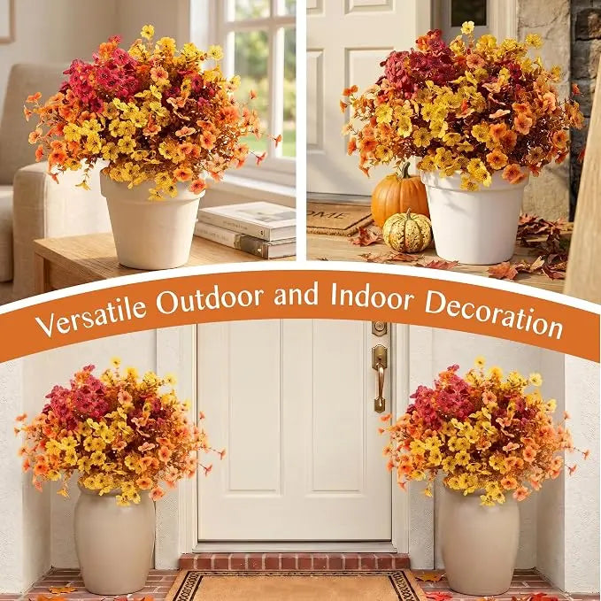 Fall Artificial Flower Halloween 12pcs, UV Resistant Colorful Fake Flower🌼