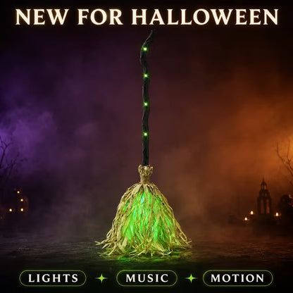 🎃Halloween Sale🎃Animated Witch Broom – Lights, Music & Motion – The Life of the Party