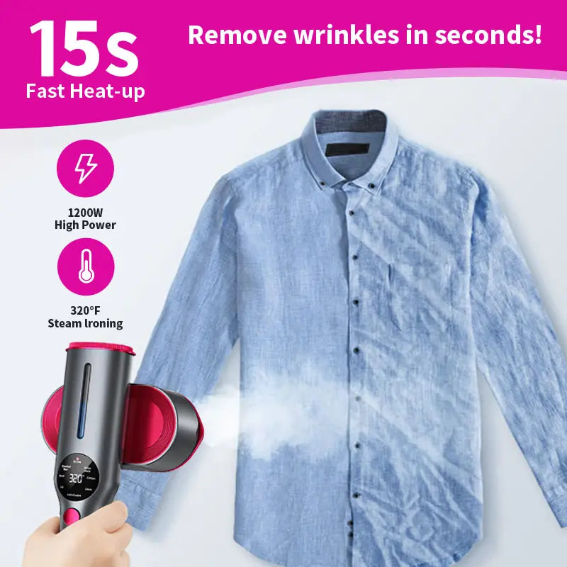 Garment Steamer for Clothes, Portable Travel Clothing Steamer Iron, 7 Mode with LED💨