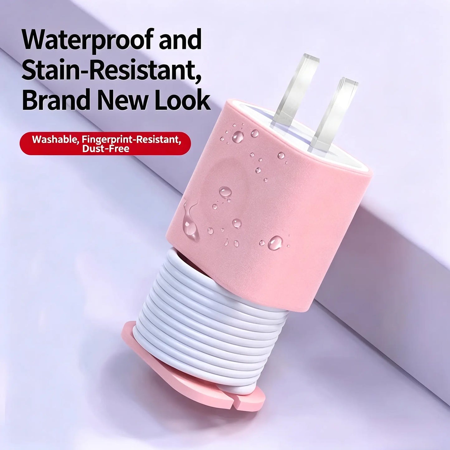2 in 1 Silicone Charger Protector with Cord Wrap, iPhone Silicone Power Adapter Case🔌
