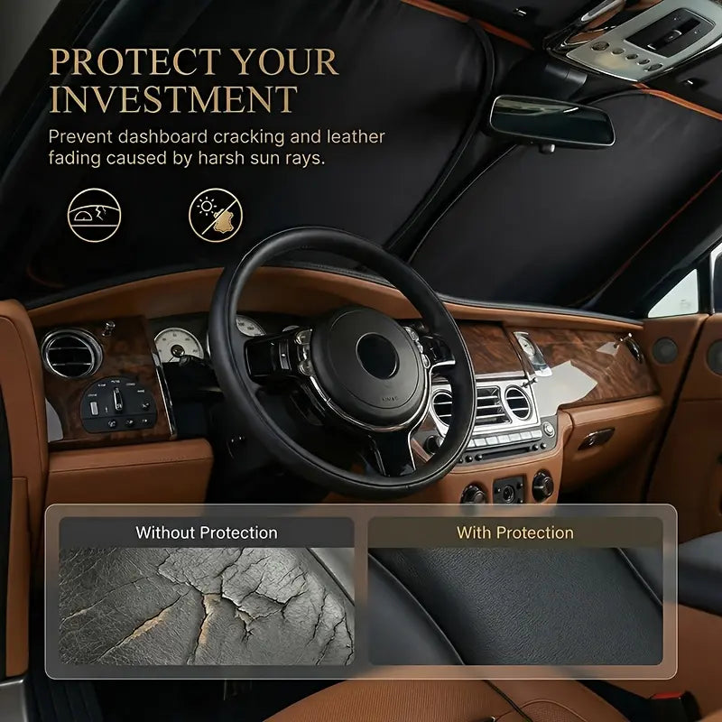 2026 New Portable Heat-Insulating Vehicle Sunshade, Upgraded Thickened Front Window Sun Shade☀️