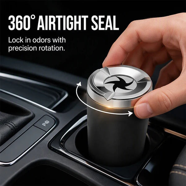 Rotating Sealed Lid Car Ashtray Odor Resistant Auto Cigarette Ashtray Fits Vehicle Cup Holder🌸