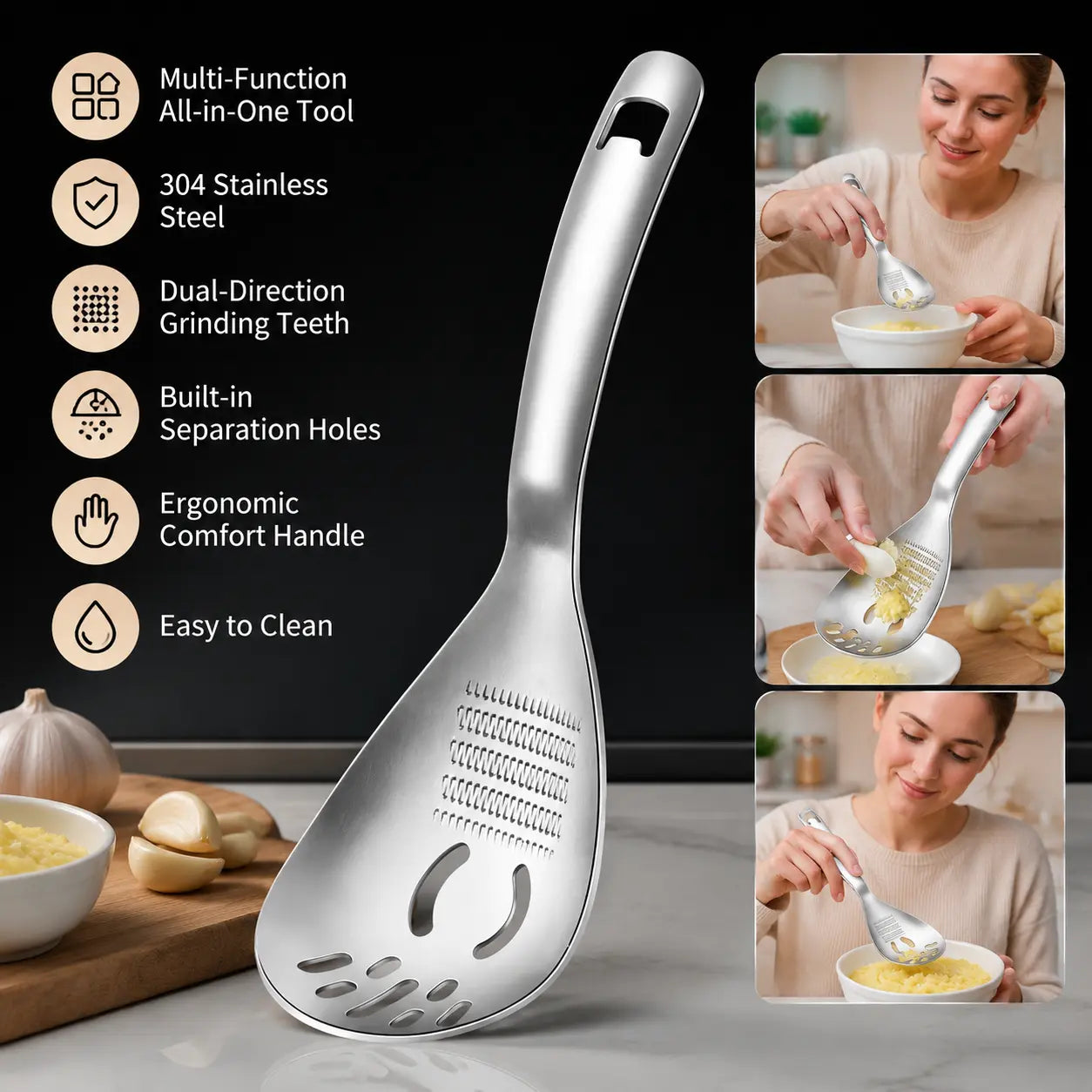 304 Stainless Steel Multi‑Purpose Kitchen Spoon 🥄