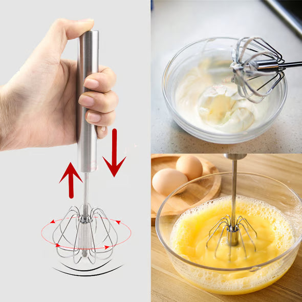 2 PCS Rustproof Hand Push Whisk For Baking & Daily Drinks✨