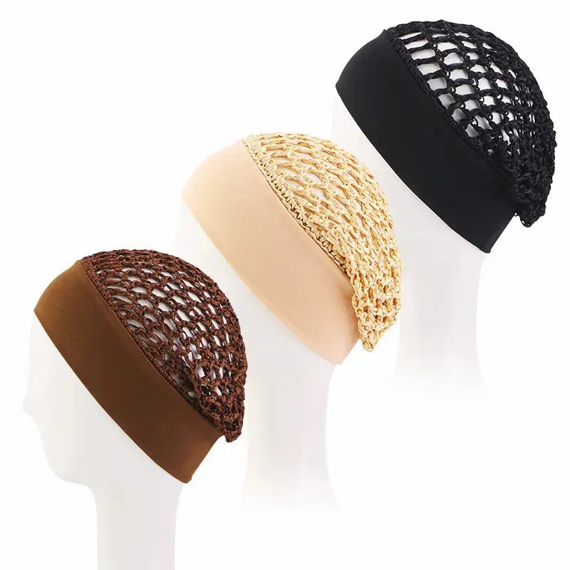 3-Piece Stretchy Wide-Edge Sleeping Cap Set, Soft Protection Bonnet for Nighttime Hair Care & Beauty💤