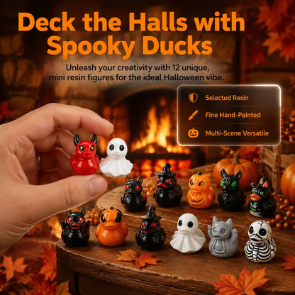 Mini Devil Ghost Skull Resin Ducks, Cute Spooky Desktop Decor, Creative Desktop Ornament🎃