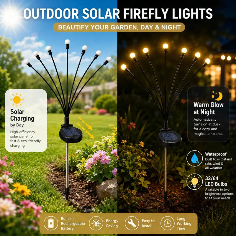 Solar Firefly Garden Lights, 2 Pack🌟