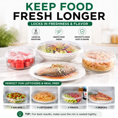 100PCS Disposable Stretch Food Covers for Bowls & Plates🥡