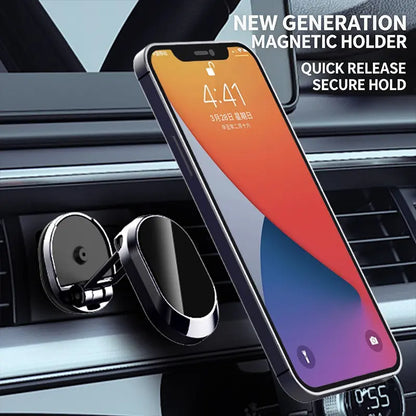 Foldable 360° Rotatable Metal Magnetic Car Phone Holder 🧲