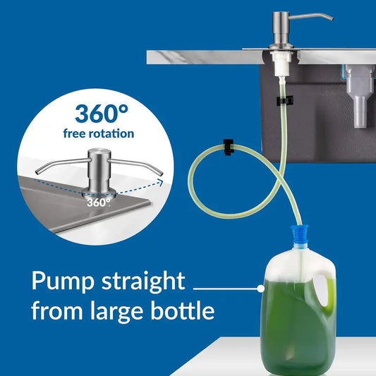 Soap Dispenser for Kitchen Sink Brushed Nickel Stainless Steel Countertop💧