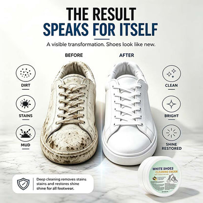 White Shoe Cleaning Cream with Sponge Applicator👟