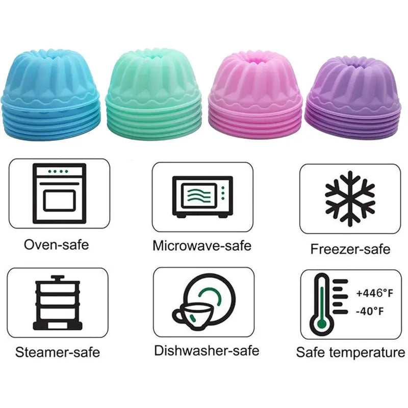 24pcs 2.75in Food-Grade Flexible Silicone Baking Cups 🧁