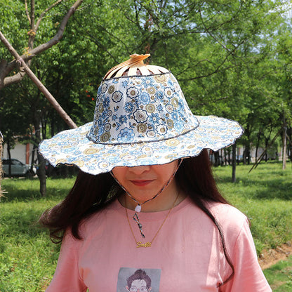 Fan Hat Bamboo Foldable Hand Fan for Sun Hat Women🌞