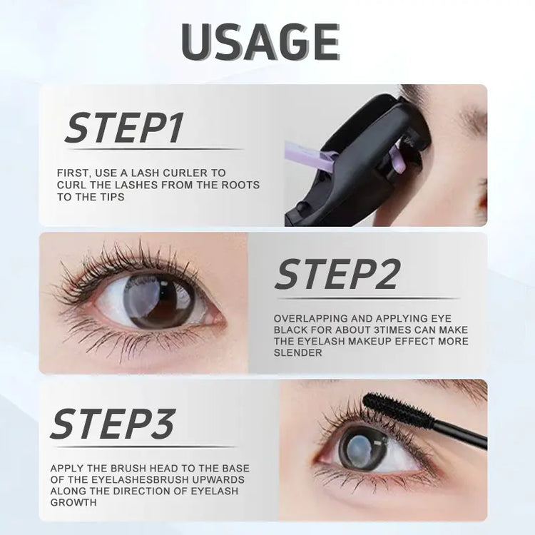 Bold volume mascara, shown in two shades with the wand alongside