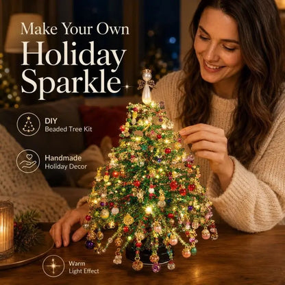 DIY Beaded Christmas Tree Kit, Hand‑Made Mini Crystal Bead Xmas Tree Craft Set 🎄