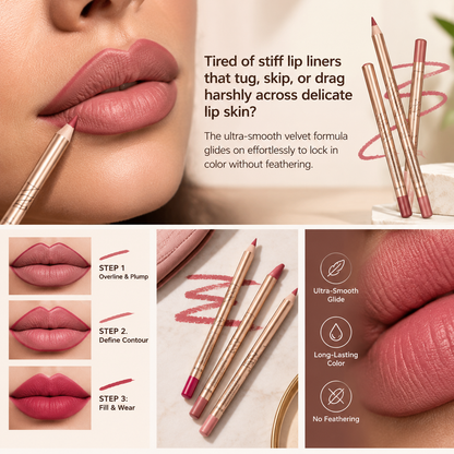 12 Pcs Matte Lip Liner Set with Sharpener, Blendable Lip Pencil 💋